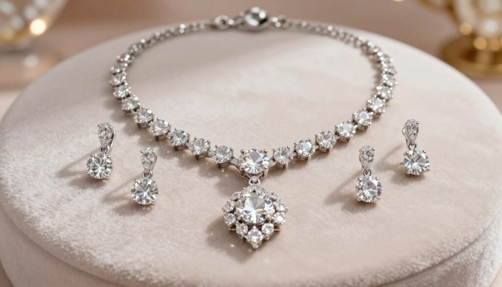 CZ necklace set for wedding